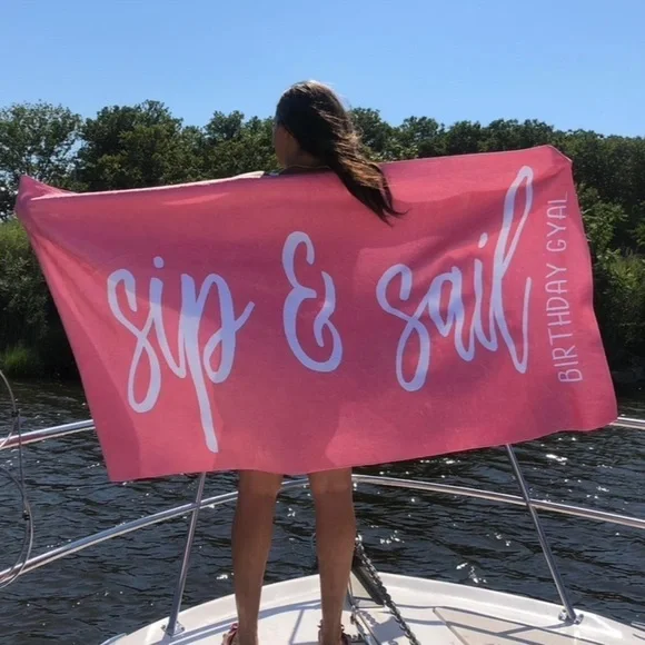 2 Pink BIRTHDAY Pillows & A Beach Towel - Picture 2 of 5